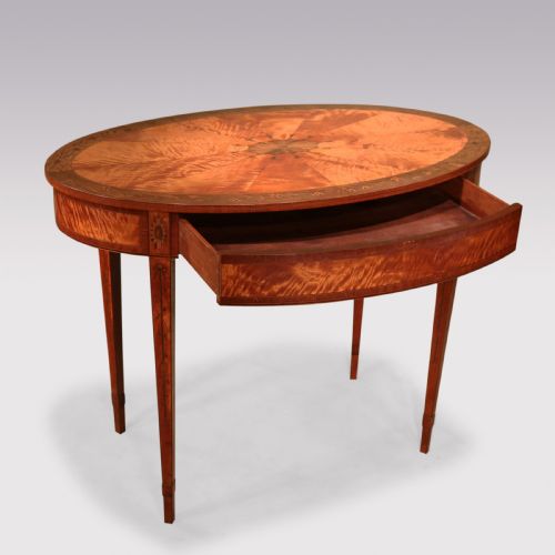 ANTIQUE 19TH CENTURY SATINWOOD OVAL OCCASIONAL TABLE - ADDITIONAL PHOTO 2