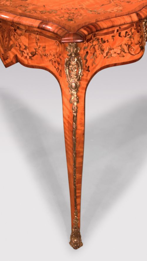 ANTIQUE MID 19TH CENTURY SATINWOOD MARQUETRY AND CALAMANDER WRITING TABLE - ADDITIONAL PHOTO 3