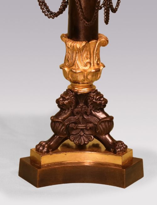 ANTIQUE PAIR OF 19TH CENTURY BRONZE AND ORMOLU CANDLESTICKS - ADDITIONAL PHOTO 3