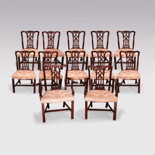 ANTIQUE SET OF 12 MID 19TH CENTURY MAHOGANY DINING CHAIRS - ADDITIONAL PHOTO 1