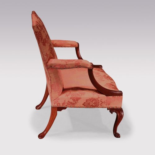 ANTIQUE GEORGE III PERIOD MAHOGANY GAINSBOROUGH LIBRARY ARMCHAIR - ADDITIONAL PHOTO 2