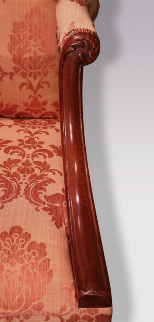 ANTIQUE GEORGE III PERIOD MAHOGANY GAINSBOROUGH LIBRARY ARMCHAIR - ADDITIONAL PHOTO 5