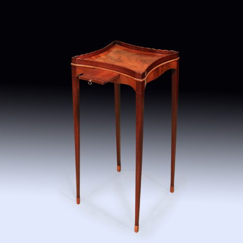 ANTIQUE SHERATON PERIOD MAHOGANY KETTLE STAND - ADDITIONAL PHOTO 2