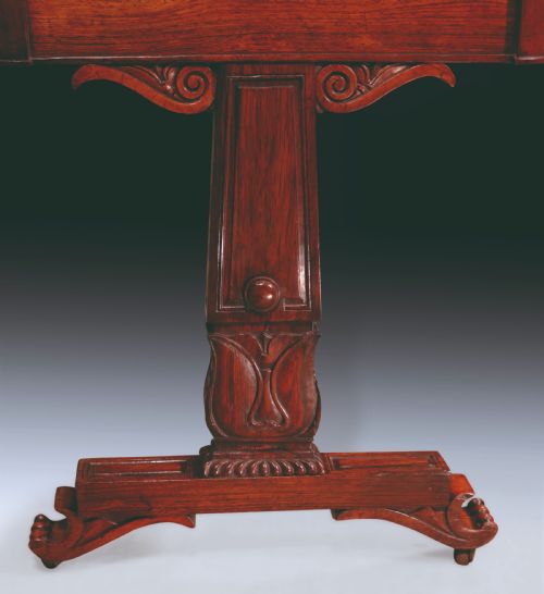 EARLY 19TH CENTURY REGENCY PERIOD WELL FIGURED ROSEWOOD WRITING TABLE - ADDITIONAL PHOTO 1