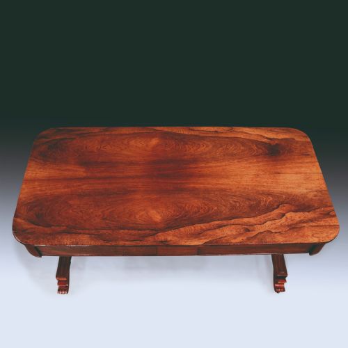 EARLY 19TH CENTURY REGENCY PERIOD WELL FIGURED ROSEWOOD WRITING TABLE - ADDITIONAL PHOTO 2
