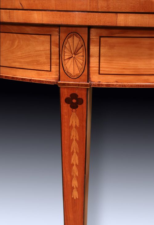 ANTIQUE PAIR OF SHERATON PERIOD SATINWOOD CARD TABLES - ADDITIONAL PHOTO 3