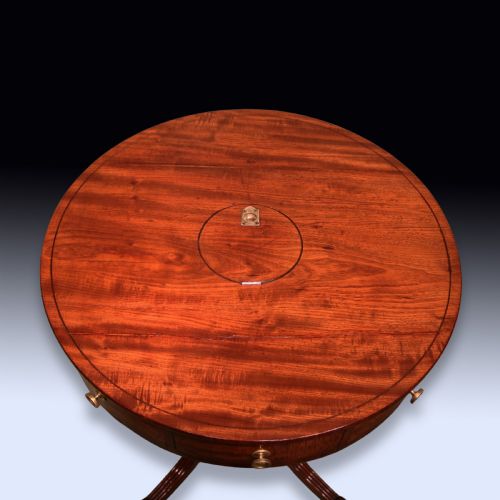 ANTIQUE EARLY 19TH CENTURY MAHOGANY DRUM TABLE - ADDITIONAL PHOTO 1