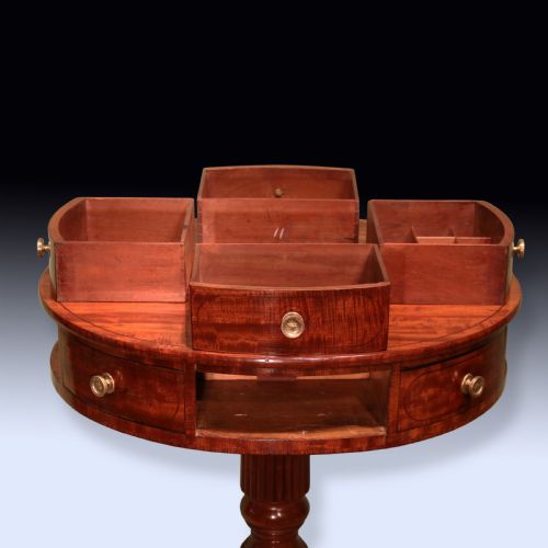 ANTIQUE EARLY 19TH CENTURY MAHOGANY DRUM TABLE - ADDITIONAL PHOTO 3