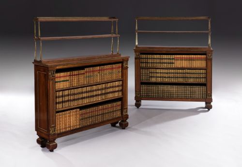 PAIR OF 19TH CENTURY REGENCY PERIOD ROSEWOOD OPEN BOOKSHELVES - ADDITIONAL PHOTO 1