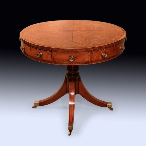 ANTIQUE GEORGE III PERIOD MAHOGANY DRUM TABLE