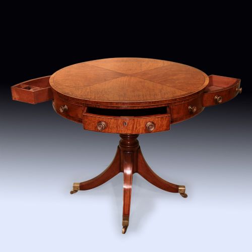 ANTIQUE GEORGE III PERIOD MAHOGANY DRUM TABLE - ADDITIONAL PHOTO 1