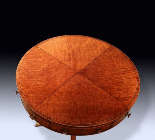 ANTIQUE GEORGE III PERIOD MAHOGANY DRUM TABLE - ADDITIONAL PHOTO 3