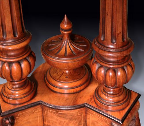 ANTIQUE MID 19TH CENTURY BURR WALNUT CENTRE TABLE - ADDITIONAL PHOTO 6