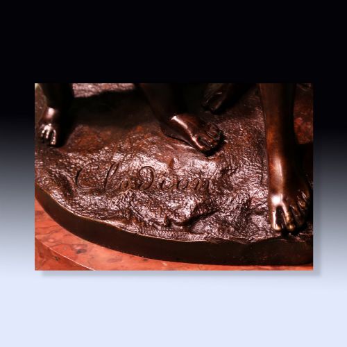 ANTIQUE 19TH CENTURY BRONZE FIGURE GROUP AFTER CLODION - ADDITIONAL PHOTO 4