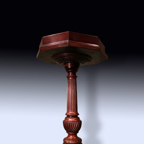 ANTIQUE CHIPPENDALE PERIOD CARVED MAHOGANY KETTLESTAND - ADDITIONAL PHOTO 5