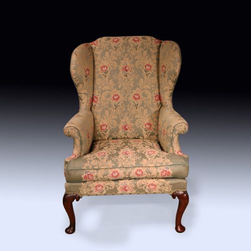 Antique Early 18th Century Walnut Wing Armchair