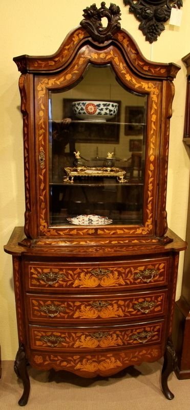 An Early 19th Century Dutch Marquetry Vitrine