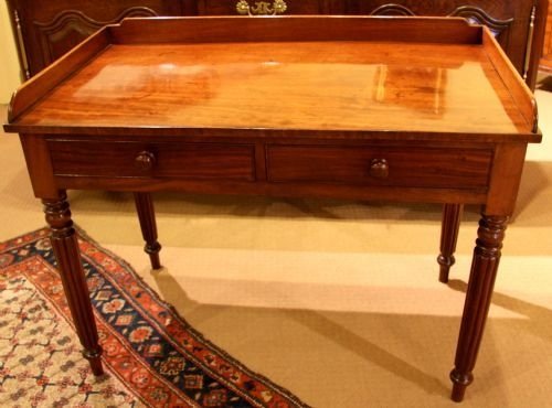 A Fine 19th Century Mahogany Side/serving Table with Gallery Back