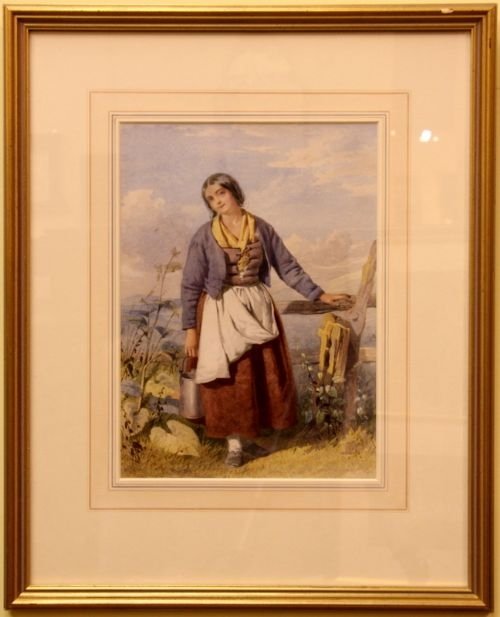 The Young Milkmaid Watercolour