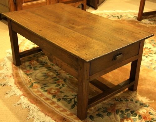 An Oak Stretcher Base Coffee Table