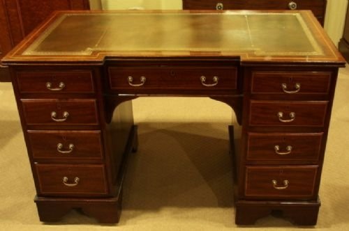 A Late 19th Century Inlaid Mahogany Desk Circa 1880