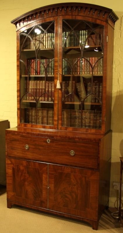 An Early 19th Century Mahogany Secretaire Bookcase