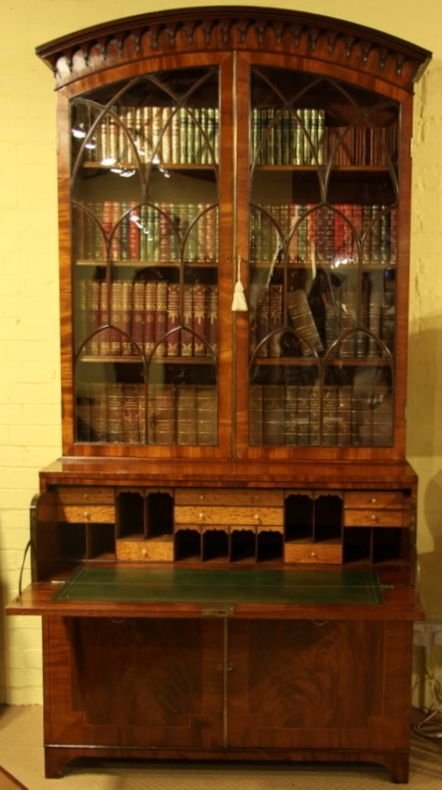 fig 1. An Early 19th Century Mahogany Secretaire Bookcase