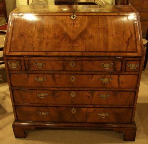 A Sympathetically Restored George II Walnut Bureau Circa 1750