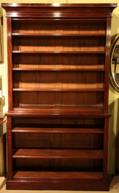 A Victorian Mahogany Open Bookcase with Adjustable Shelves Circa 1880