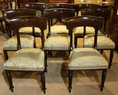 A Set of Eight William IV Mahogany Dining Chairs