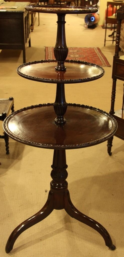 A Georgian Style Mahogany Three Tier Dumb Waiter Circa 1910