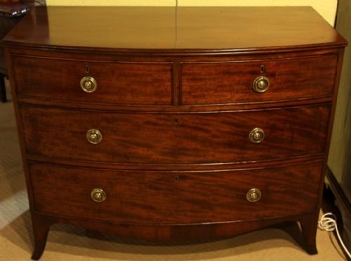 An Early 19th Century Mahogany Bow Fronted Chest of Drawers