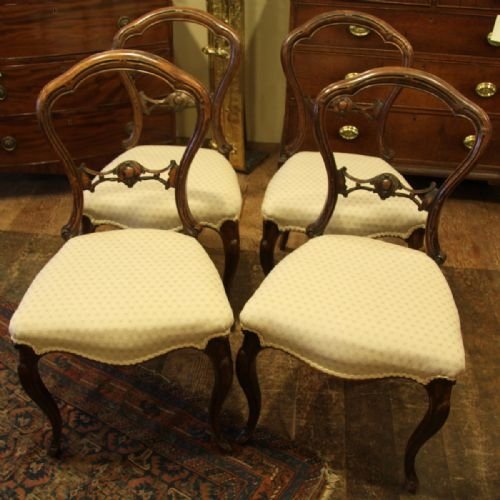 A Set of Four 19th Century Balloon Back Dining Chairs