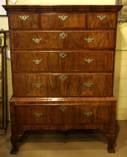 A George II Walnut Chest on Stand