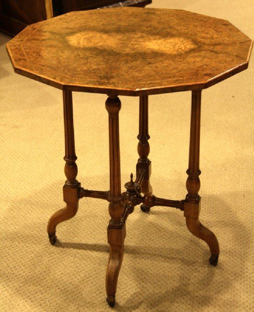 fig 1. A Victorian Burr Walnut Occasional Table Circa 1860