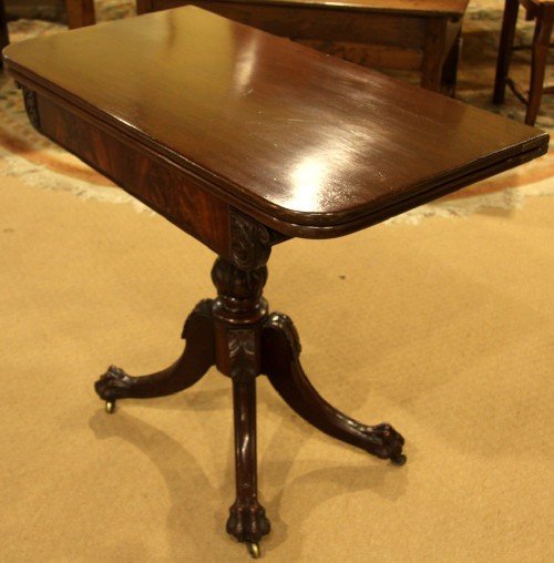 fig 1. A Regency Mahogany Tea Table on Claw Feet