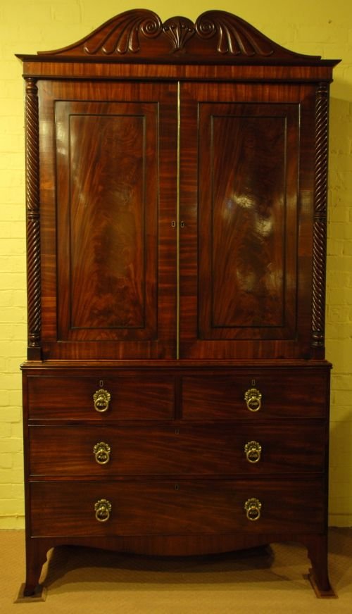 A Good Regency Period Mahogany Linen Press