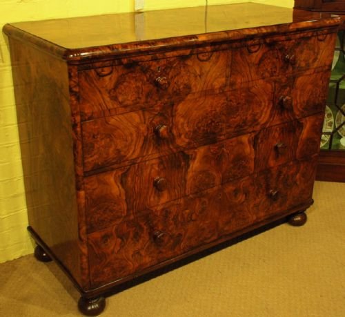 fig 1. A Good 19th Century Walnut Veneered Chest of Drawers