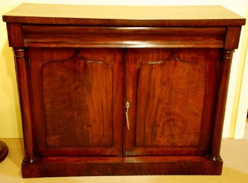 A Victorian Mahogany Chiffonier with Flame Mahogany Panels
