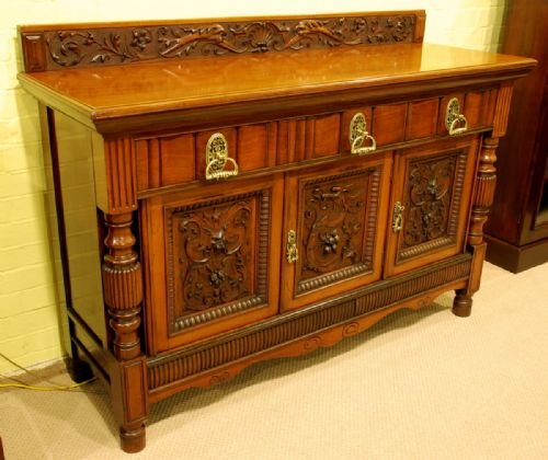 fig 1. A Late Victorian Walnut Sideboard by Maple and Co Circa 1890