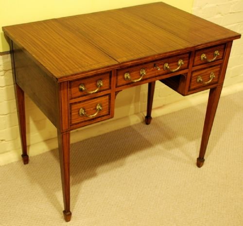 fig 1. An Unusual Early 20th Century Inlaid Kneehole Dressing Table