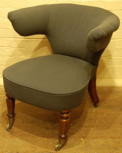 fig 1. A Victorian Upholstered Rosewood Desk Chair.