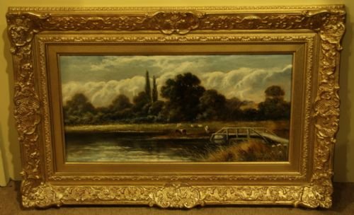 Cattle Watering by the Thames by David Stanford