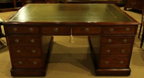 A Victorian Mahogany Pedestal Desk