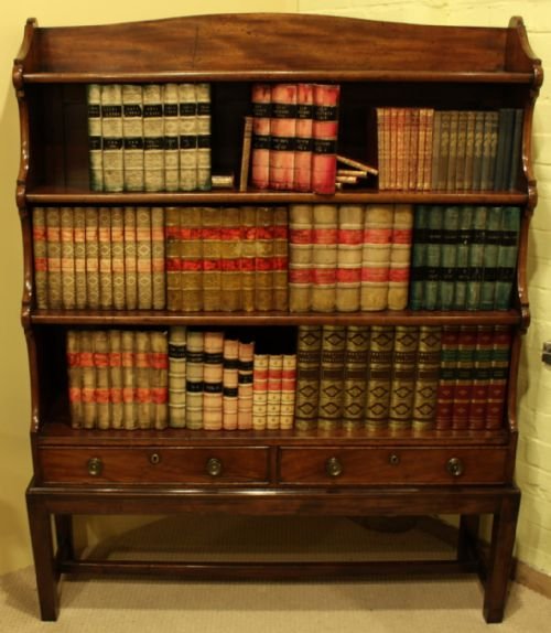 19th Century Mahogany Open Waterfall Bookcase