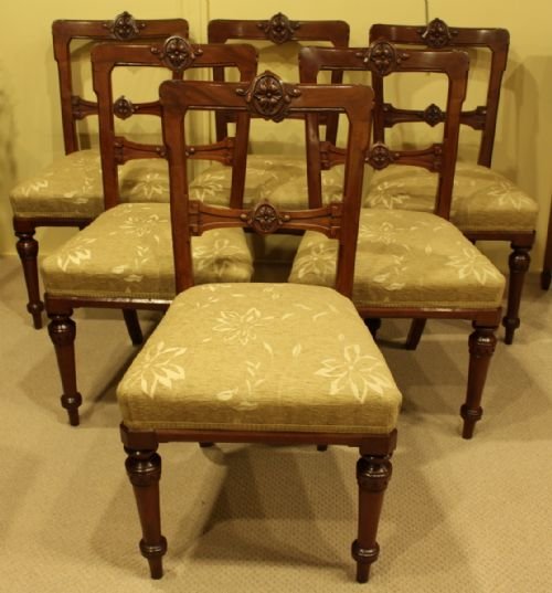A Lovely Set of 6 Mahogany Victorian Chairs