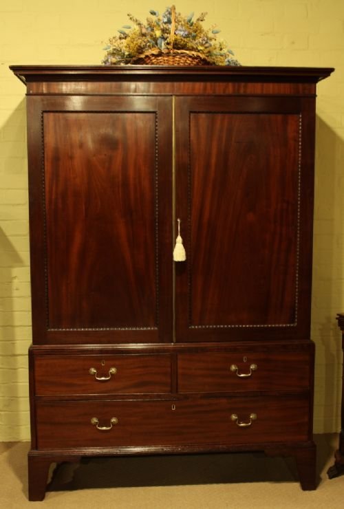 George III Mahogany Linen Press