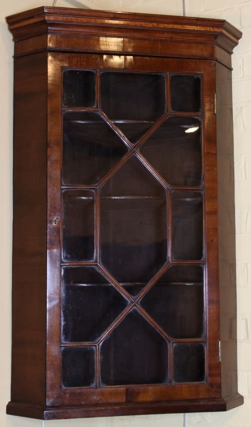 Late 18th Century Mahogany Corner Cupboard