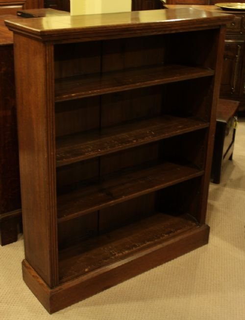 Edwardian Oak Open Bookcase