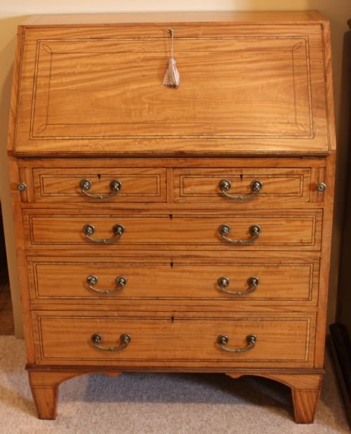 Edwardian Sheraton Style Satinwood Bureau